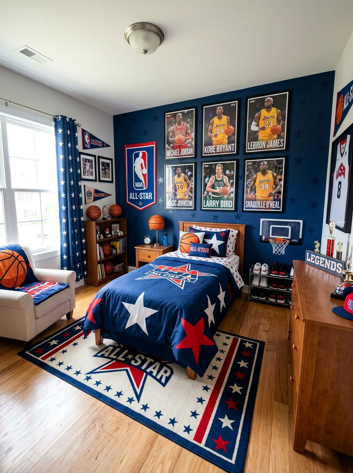 All Star Basketball Bedroom - 30 basketball bedroom ideas