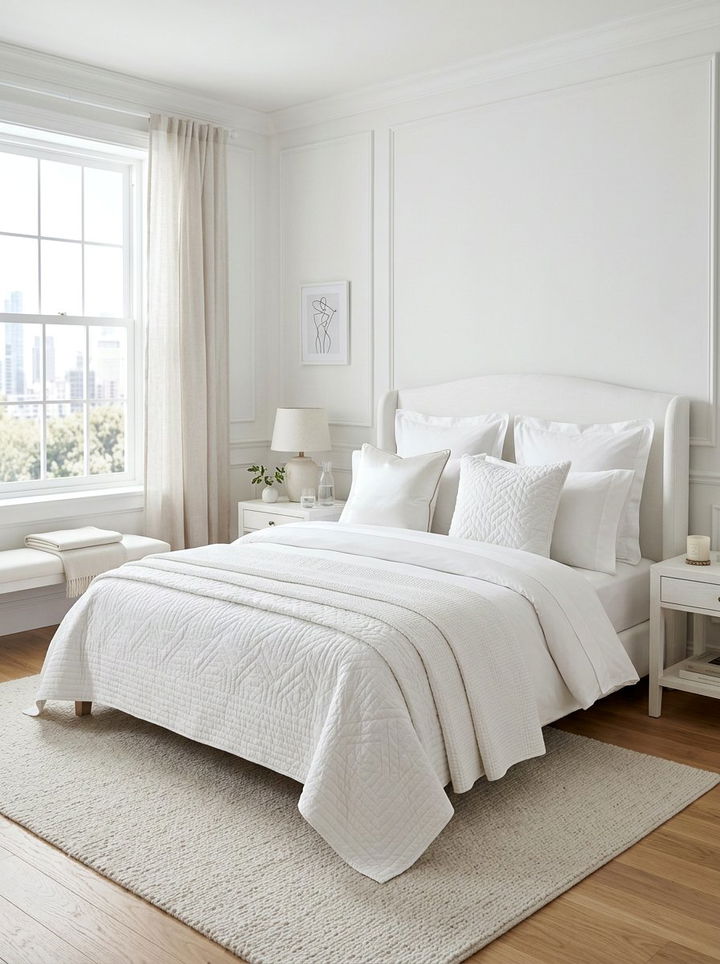 All White Bedding - 30 traditional white bedroom ideas