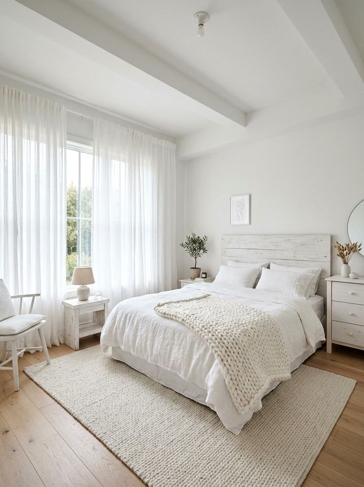 All White Bedroom - 30 monochromatic bedroom ideas