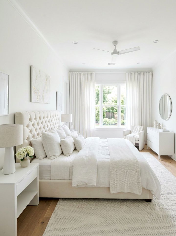 All White Bedroom - 30 monochrome bedroom ideas