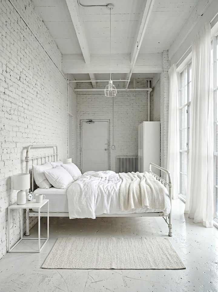 All White Industrial Bedroom - 30 industrial white bedroom ideas