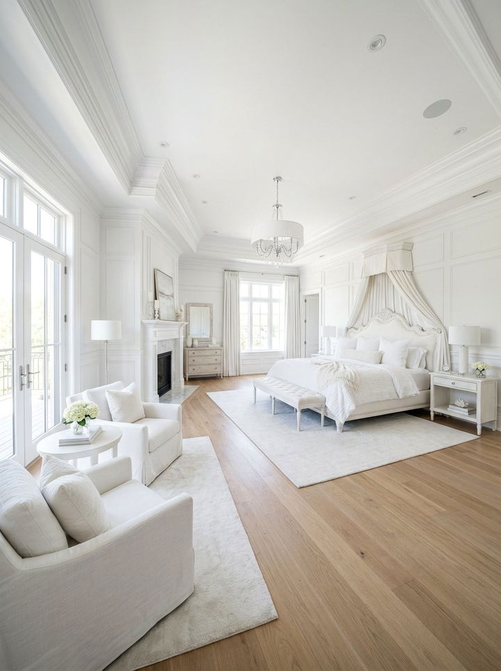All White Master Suite - 30 white bedroom design ideas