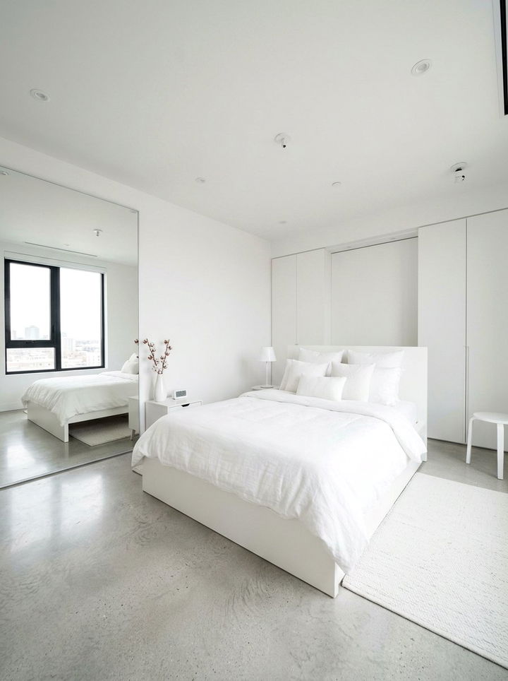 All White Minimalist Bedroom - 30 cool white bedroom ideas