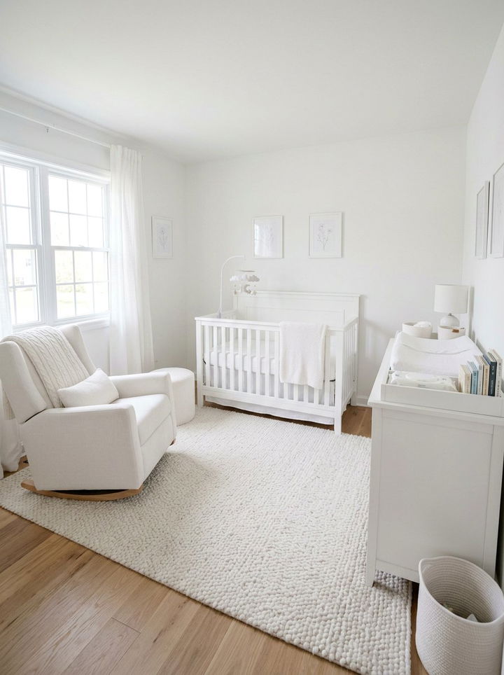 All White Nursery Bedroom - 30 cool white bedroom ideas