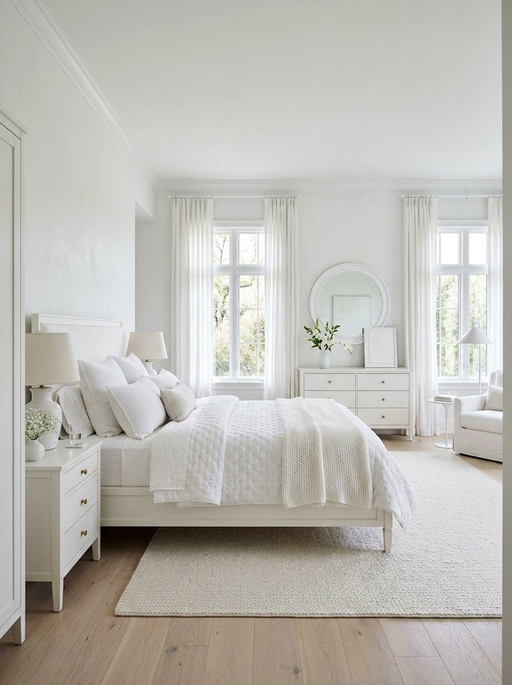 All White Primary Bedroom - 30 bedroom white furniture ideas