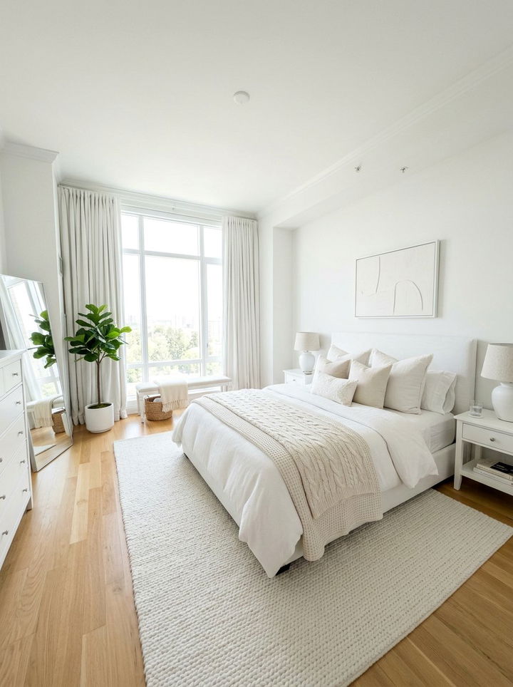 All white apartment bedroom - 30 apartment bedroom ideas