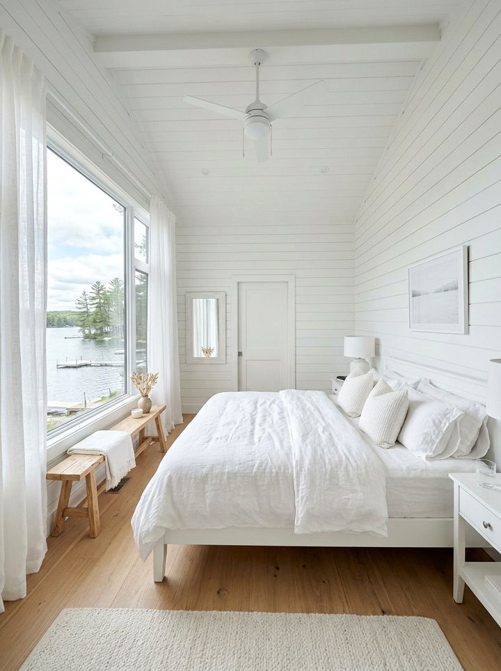 All white lake bedroom - 30 lake house bedroom ideas