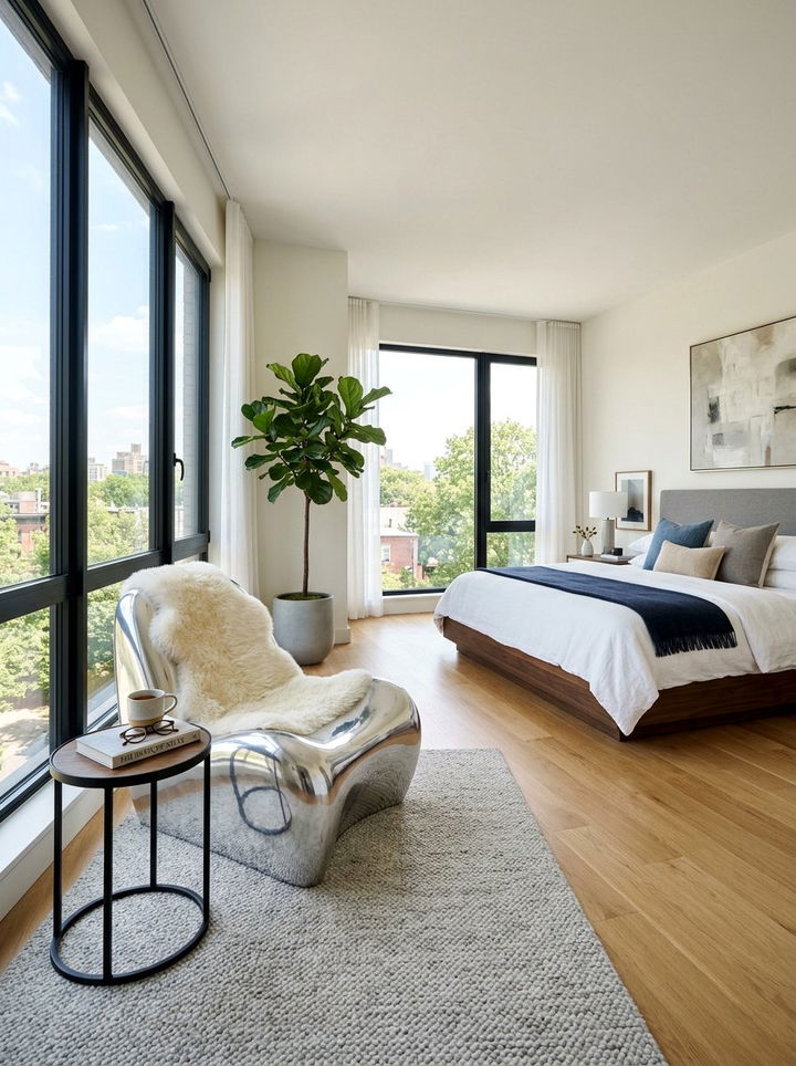 Aluminum Accent Chair - 30 metal accent bedroom ideas