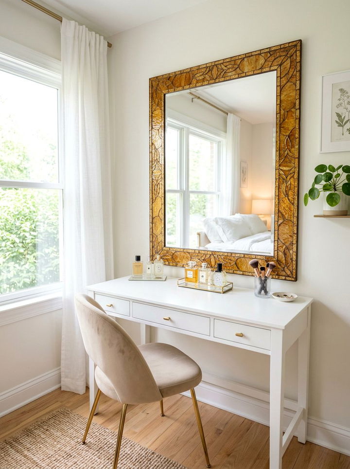 Amber Glass Mirror Frame - 30 amber bedroom ideas