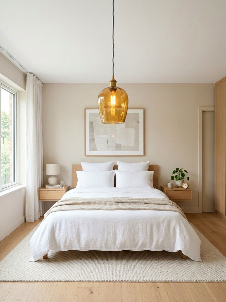 Amber Glass Pendant Light - 30 amber bedroom ideas