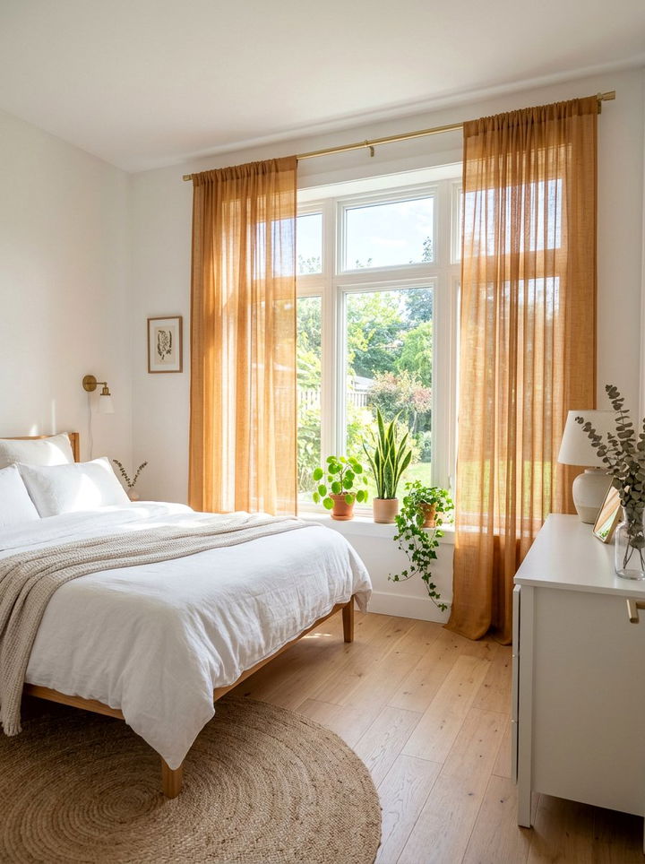 Amber Sheer Window Curtains - 30 amber bedroom ideas