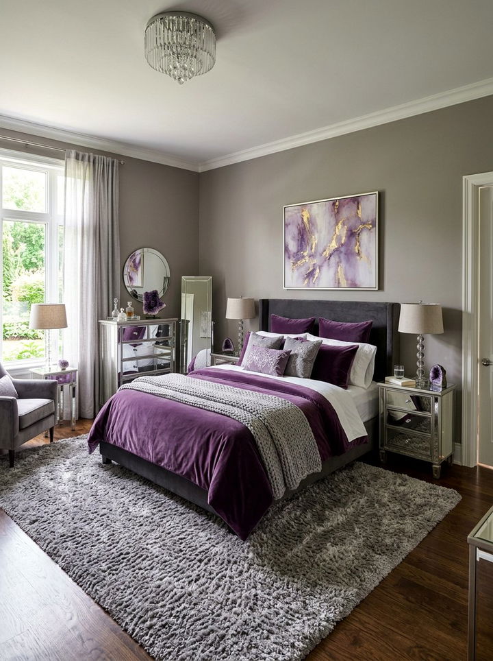 Amethyst And Grey Bedroom - 30 jewel toned bedroom ideas