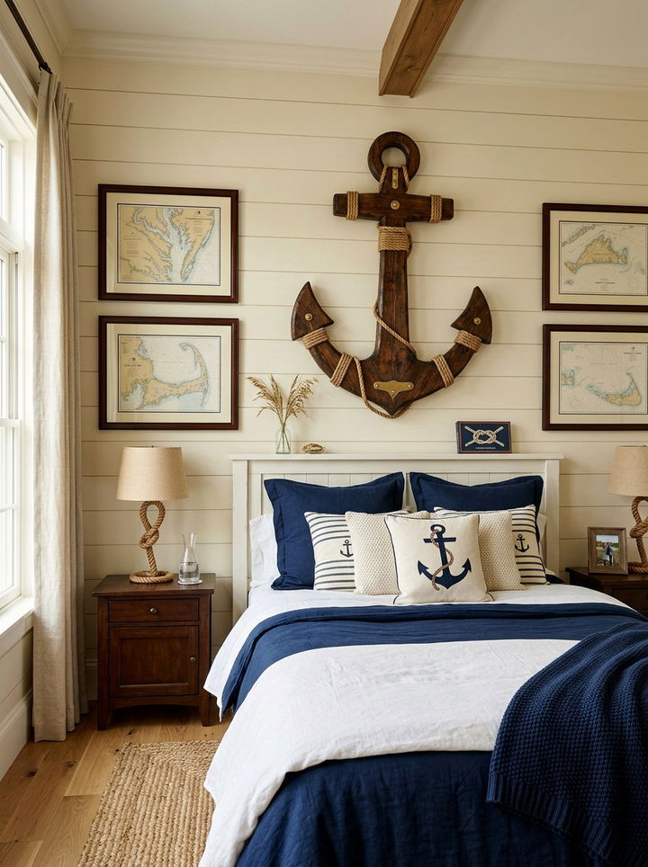 Anchor Wall Art - 30 nautical bedroom ideas