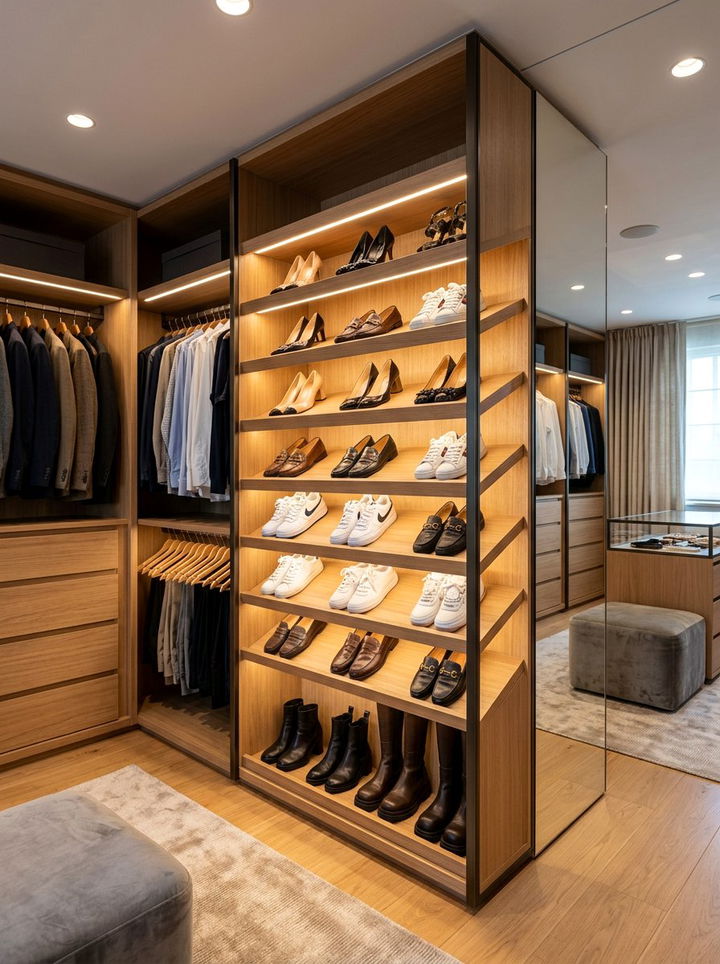 Angled Closet Shelves - 30 bedroom closet shelving ideas