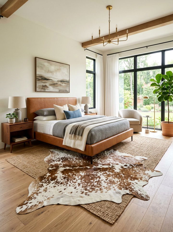 Animal Hide Rug Bedroom - 30 Southwestern bedroom ideas