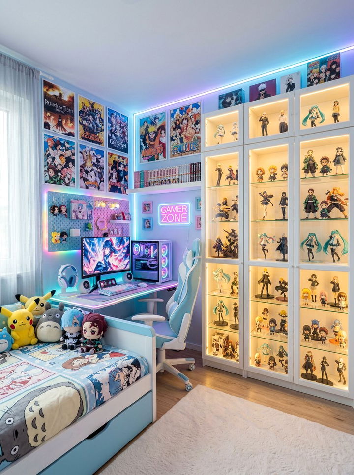 Anime Gamer Bedroom - 30 gamer setup bedroom ideas