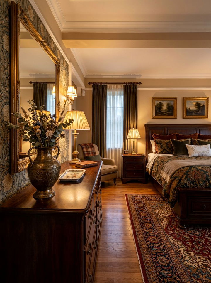 Antique Brass Vase - 30 bedroom vase ideas