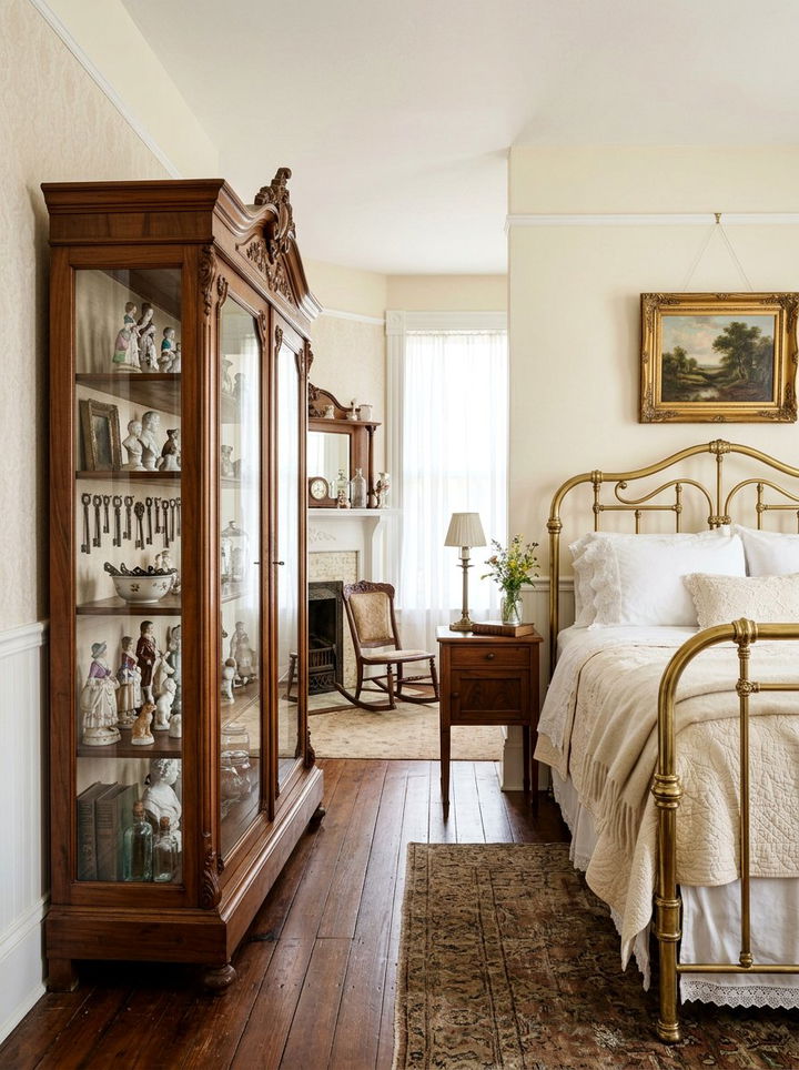 Antique Collection Cabinet - 30 bedroom hobby display ideas