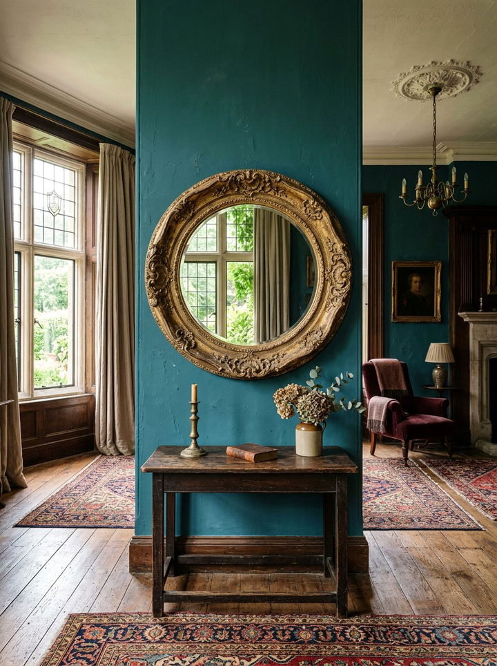 Antique Gold Round Mirror Decor - 30 bedroom round mirrors