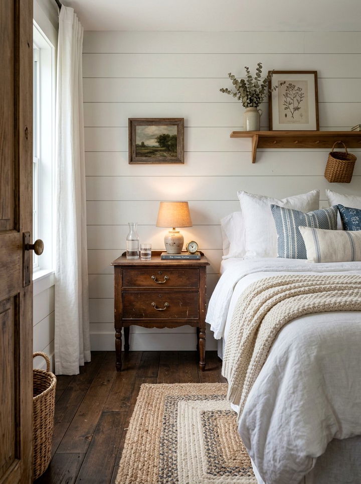 Antique Nightstand - 30 fixer upper bedroom ideas