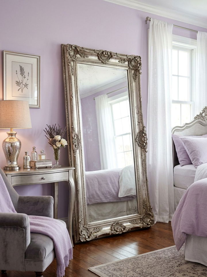 Antique Silver Leaner Mirror - 30 bedroom floor mirrors