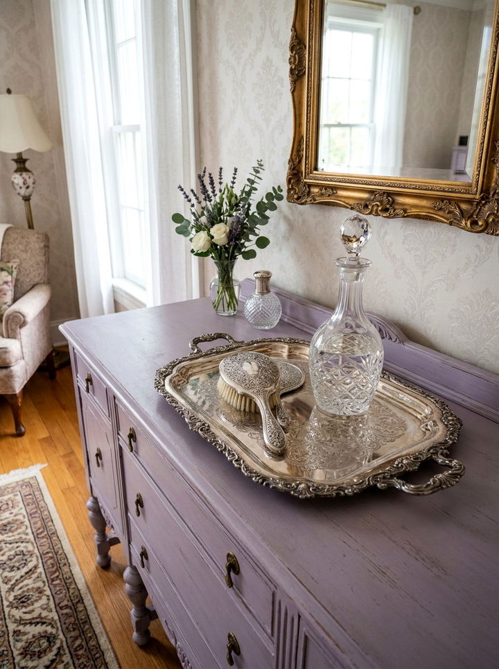 Antique Silver Tray - 30 bedroom trinket dishes