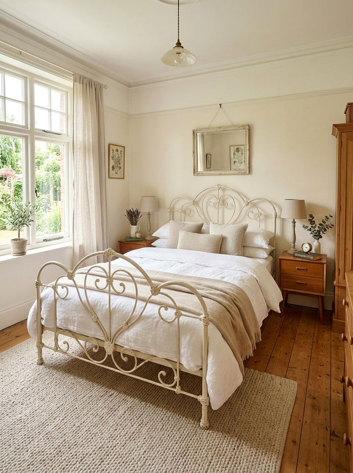 Antique White Iron Bed - 30 antique white bedroom ideas