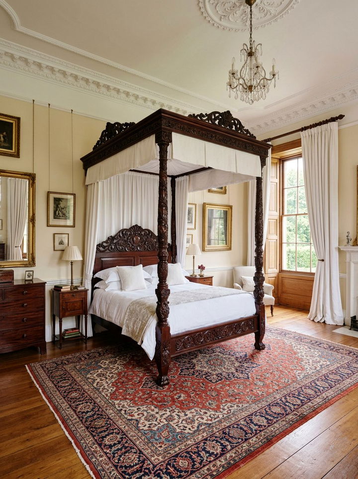 Antique four poster bed bedroom - 30 Southern bedroom ideas