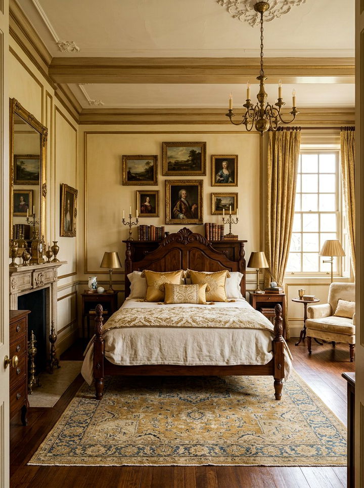 Antique gold bedroom - 30 cottagecore bedroom color ideas
