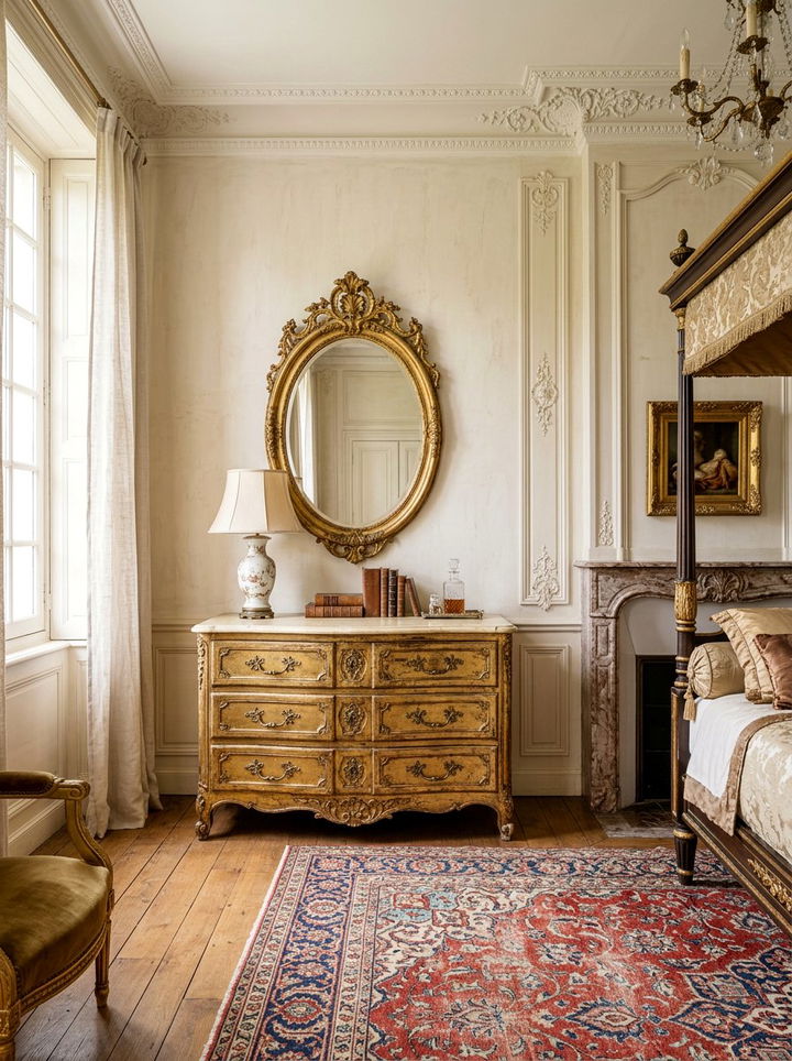 Antique gold furniture - 30 gold bedroom ideas