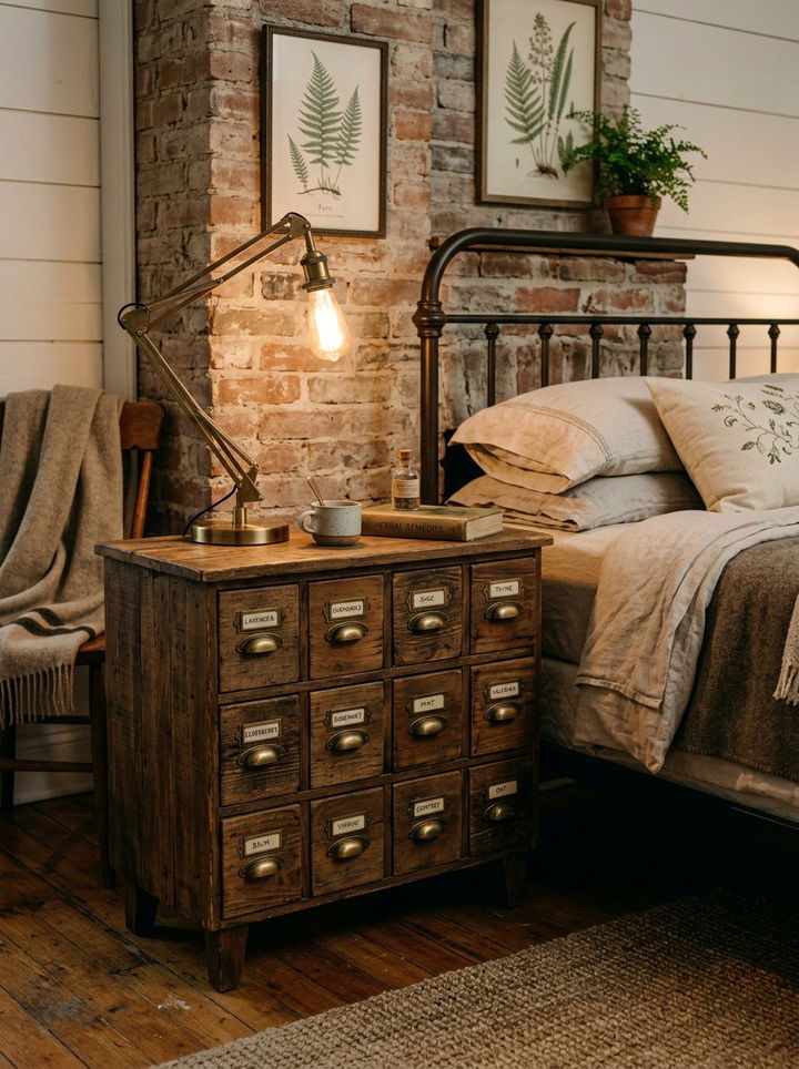 Apothecary Cabinet Nightstand - 30 bedroom vintage nightstands