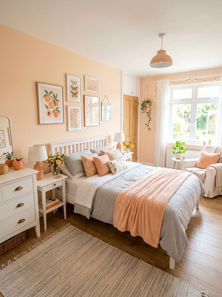 Apricot Bedroom - 30 autumn inspired bedroom color ideas