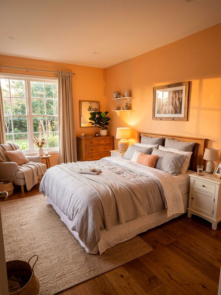Apricot - 30 subtle bedroom color ideas