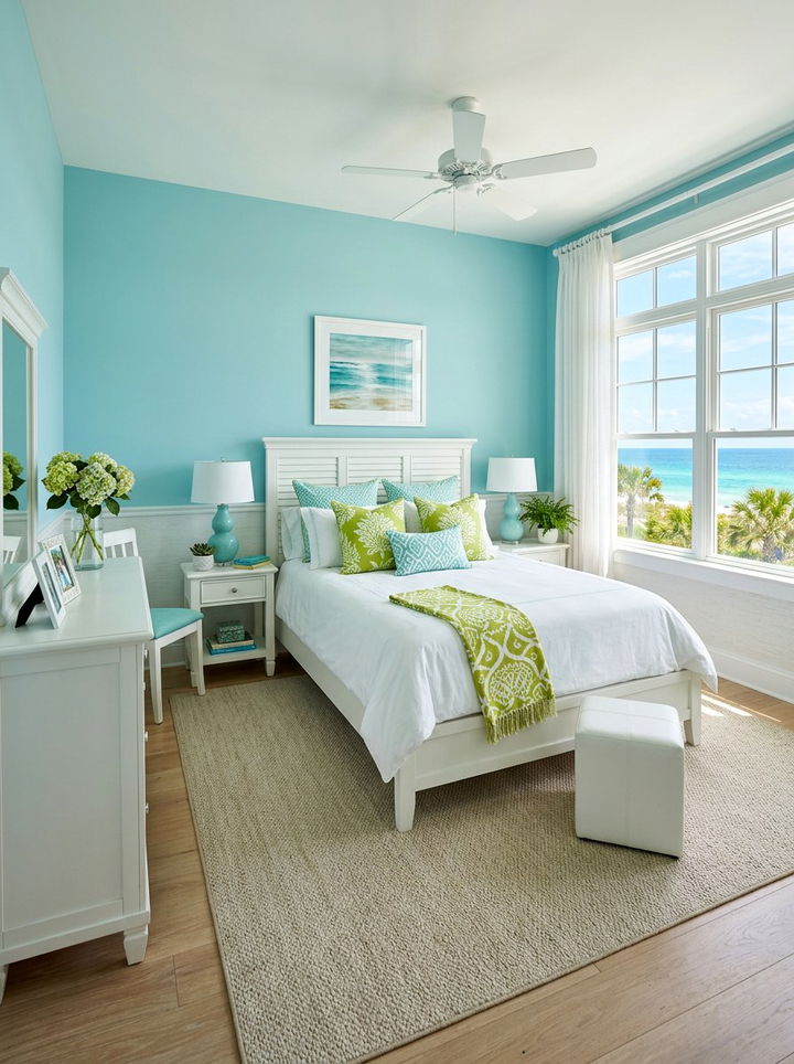Aqua and lime green bedroom - 30 blue and green bedroom ideas