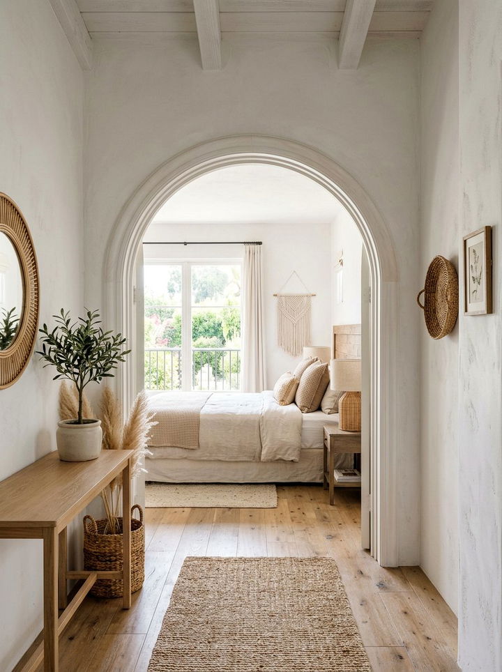 Arched Bedroom Doorway - 30 bohemian white bedroom ideas