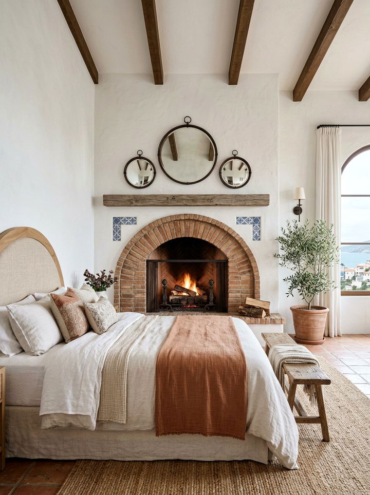 Arched Bedroom Fireplace - 30 bedroom wood burning fireplace ideas