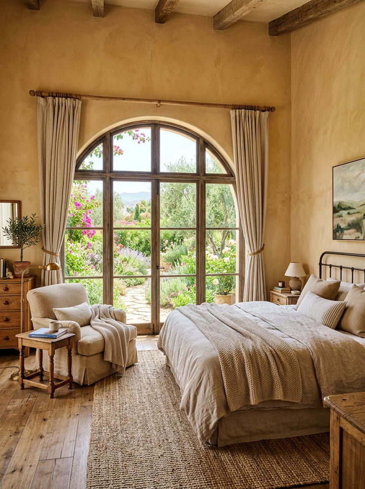 Arched Bedroom Window - 30 Tuscan bedroom ideas