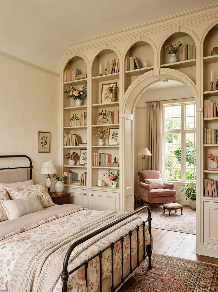 Arched Bookshelf Partition - 30 bedroom bookshelf dividers