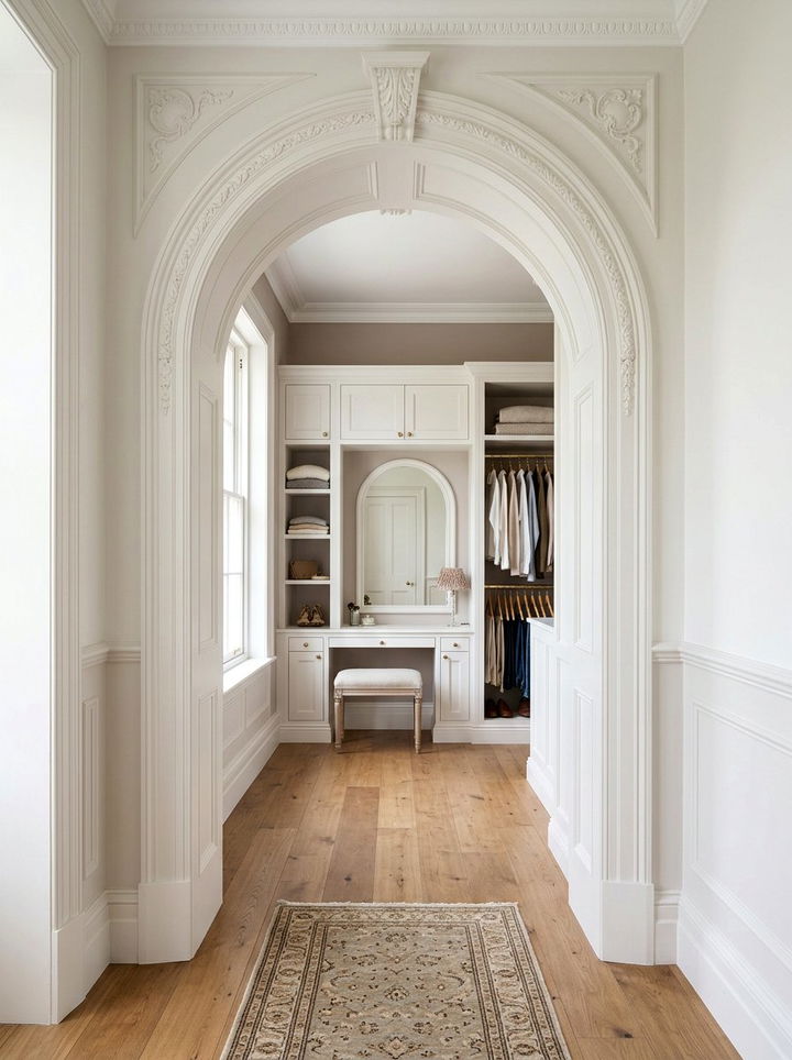 Arched Doorway Insert - 30 bedroom partition ideas