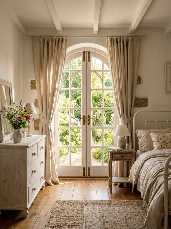 Arched Glass French Door - 30 bedroom door designs