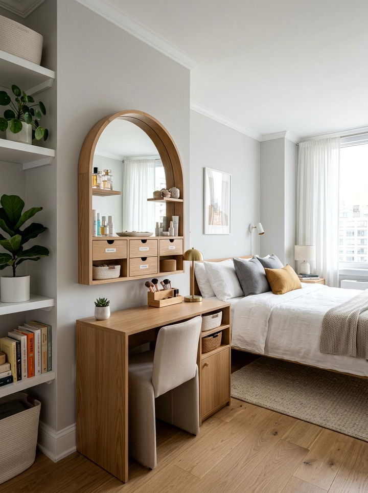 Arched Mirror With Storage - 30 bedroom full length mirrors