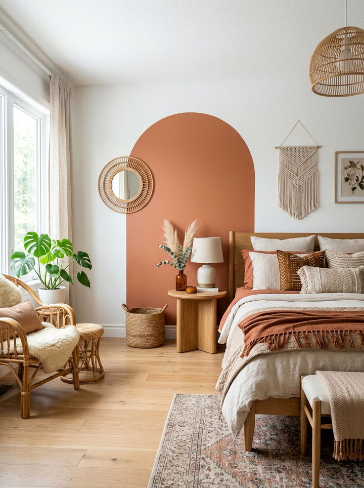 Arched Paint Feature - 30 bedroom accent wall ideas