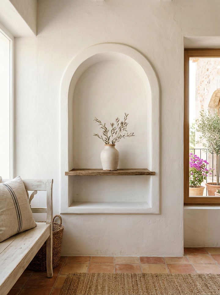 Arched Wall Niche Shelf - 30 bedroom focal point ideas