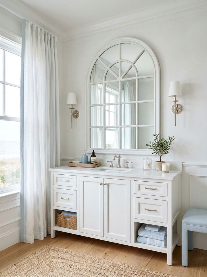 Arched Window Pane Mirror - 30 bedroom vanity mirrors