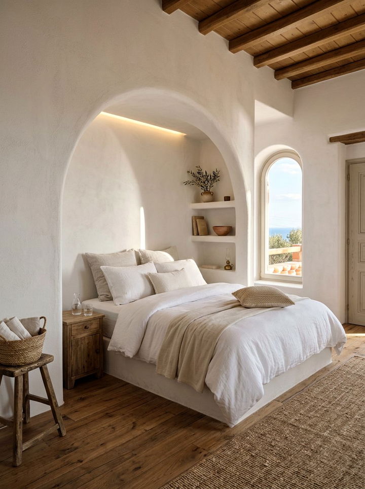 Arched alcove bed - 30 Greek bedroom ideas