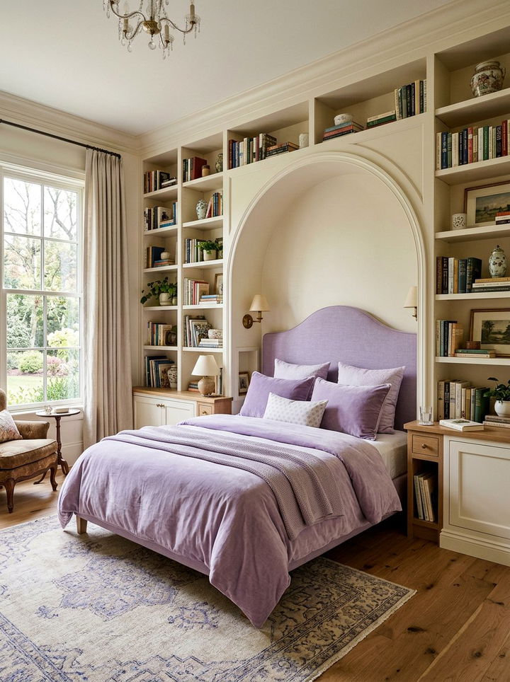 Arched alcove headboard - 30 bedroom bookcase headboards