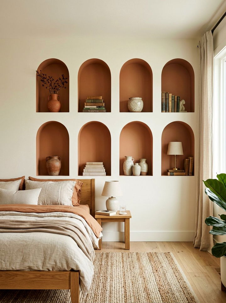 Arched alcove shelving - 30 bespoke bedroom ideas