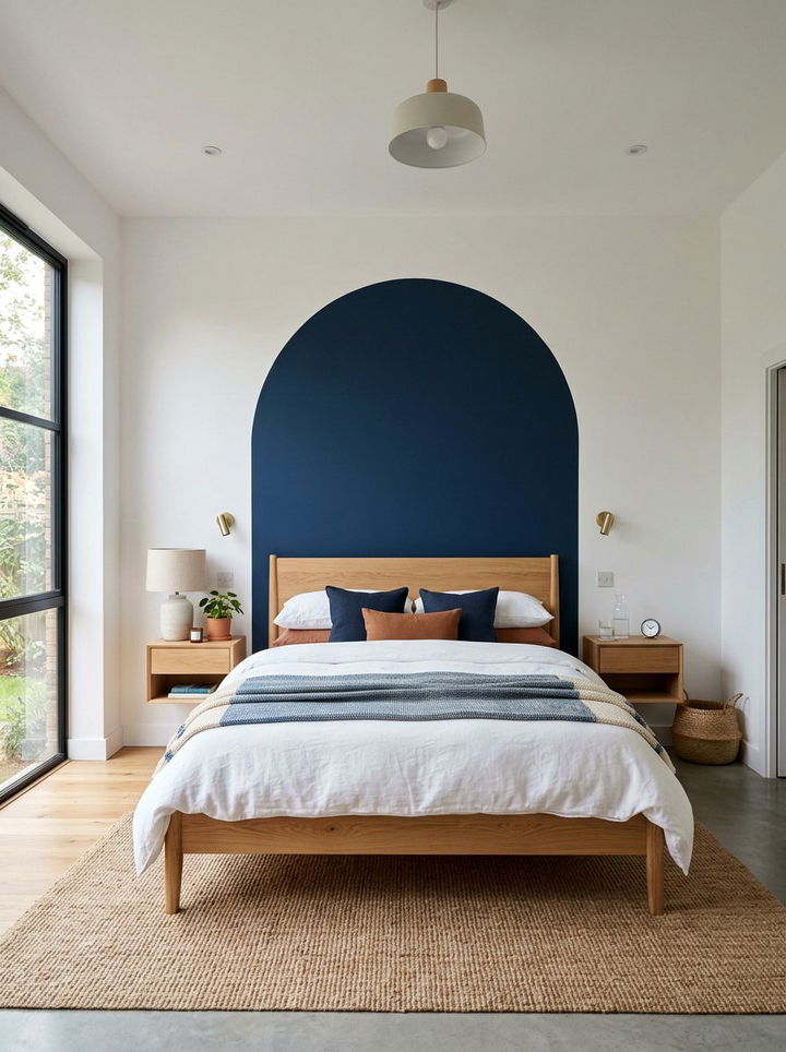 Arched color block wall - 30 bedroom color blocking ideas