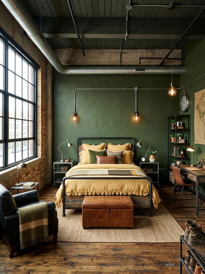 Army Green And Buff Yellow Bedroom - 30 yellow green bedroom ideas