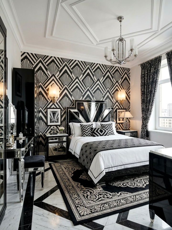 Art Deco Black And White Bedroom - 30 black and white bedroom ideas
